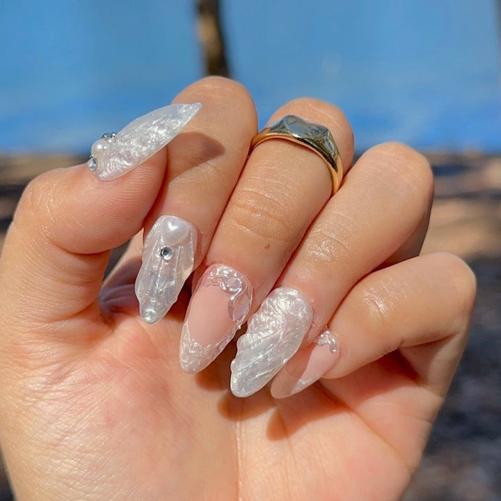 Mermaid Shells Nail Set |  Little Nails Custom Press on Nails