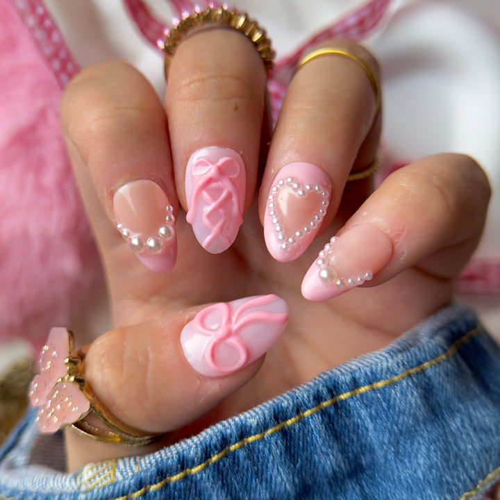 Coquette Pink Set | Little Nails Custom Press on Nails